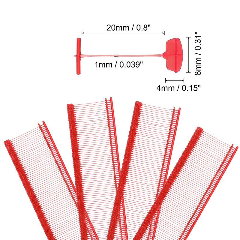 5000pcs 0.8" Micro Tagging Gun Fasteners, Tagging Barbs Attachment, Red