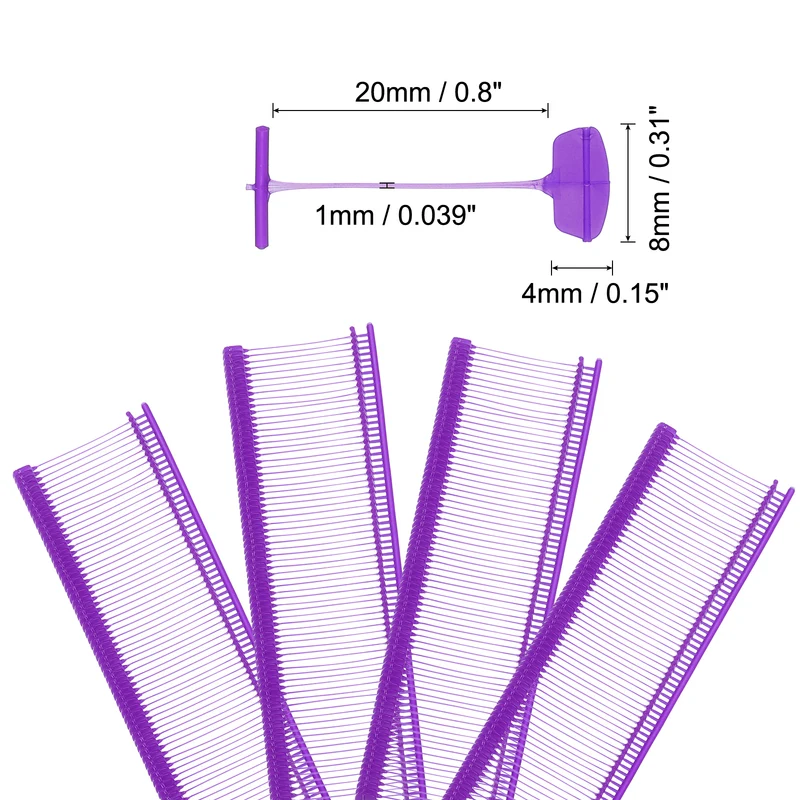5000pcs 0.8" Micro Tagging Gun Fasteners, Tagging Barbs Attachment, Purple