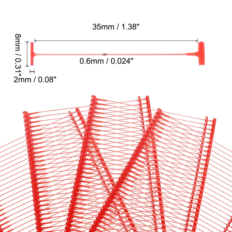 5000pcs 65mm Tag Pins Tagging Barbs Fasteners Tag Attachments for Clothes Red