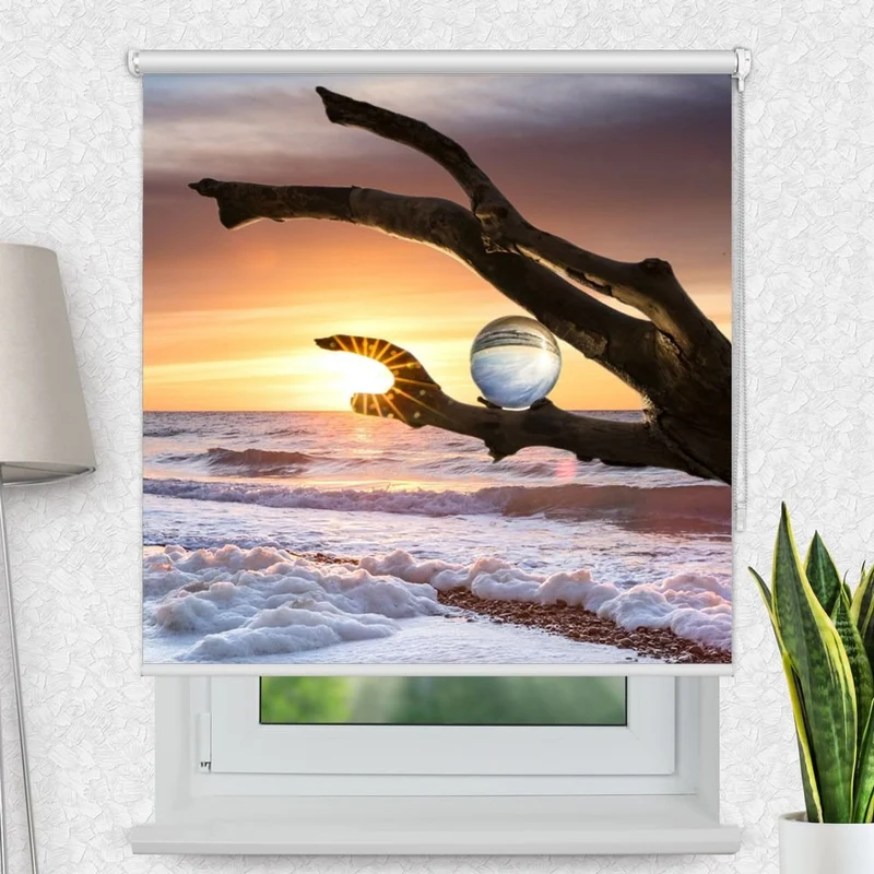 Motivrollo 'Strand Sonnenaufgang Romantisch' | Bis B 430 x H 440 cm