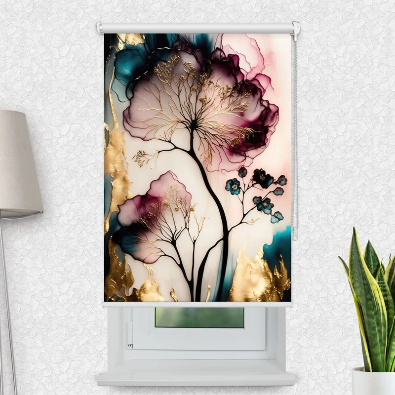 Motivrollo 'Floral Abstrakt' | Bis B 430 x H 440 cm