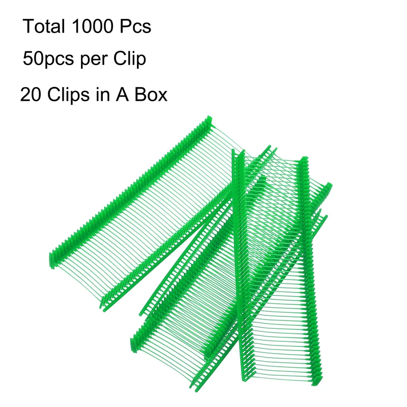 1000pcs 25mm Tagging Fasteners Clothing Tag Barbs Attachments Price Tags Green