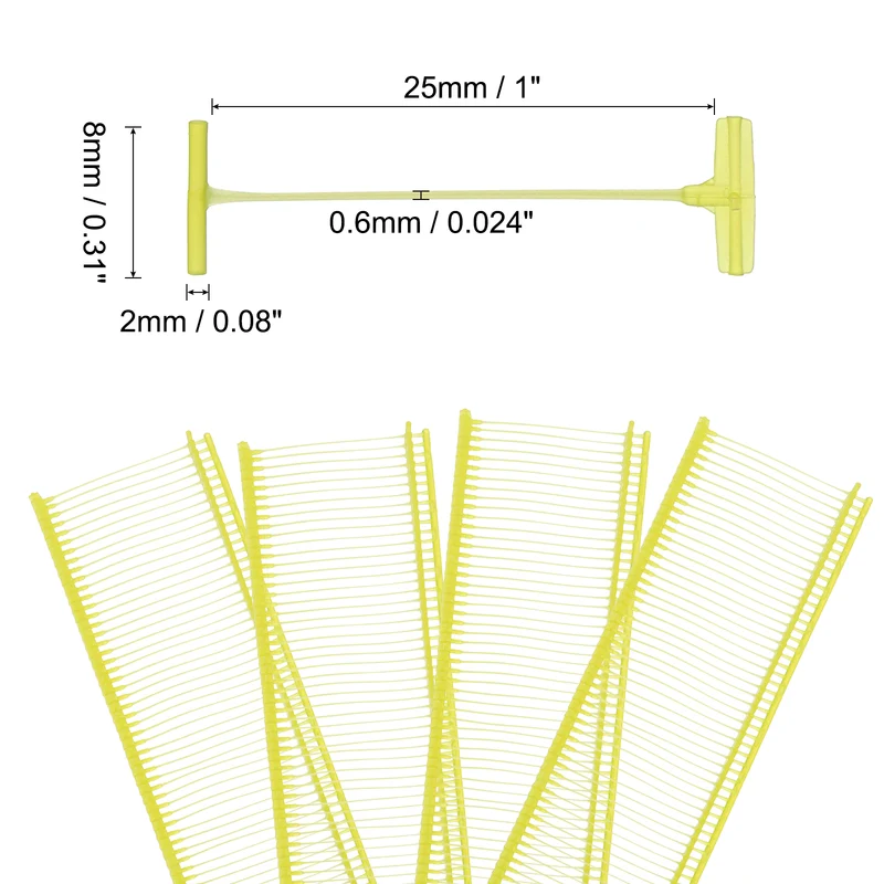 5000pcs 25mm Tag Pins Tagging Barbs Fasteners Tag Attachments Clothes Yellow