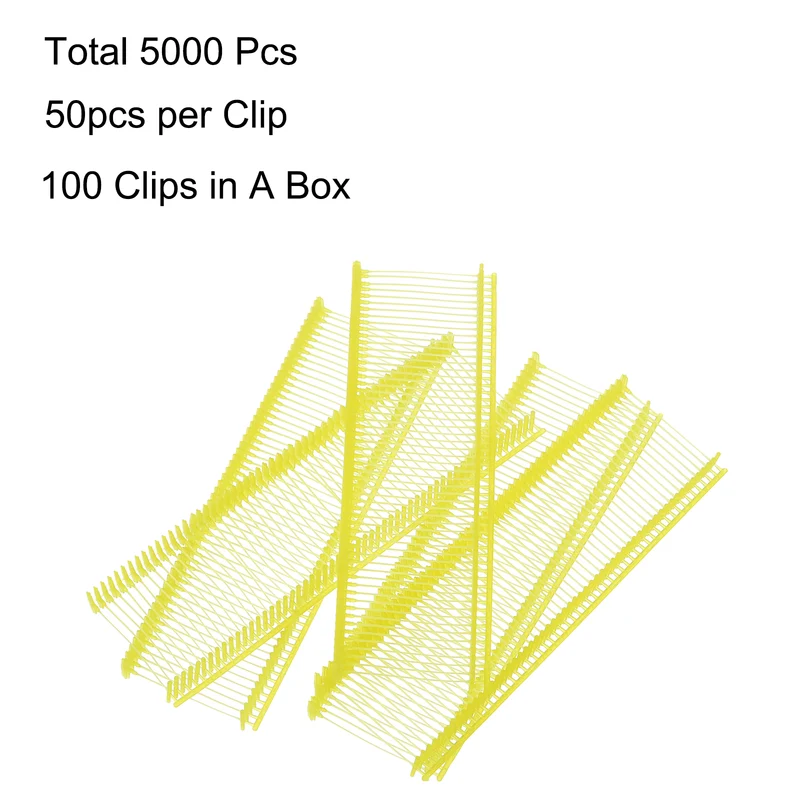 5000pcs 25mm Tag Pins Tagging Barbs Fasteners Tag Attachments Clothes Yellow