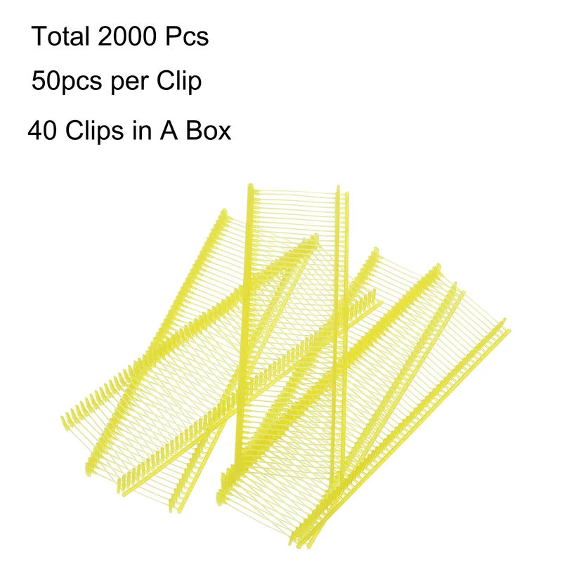 2000pcs 25mm Tagging Fasteners Clothing Tag Barbs Attachments Price Tags Yellow