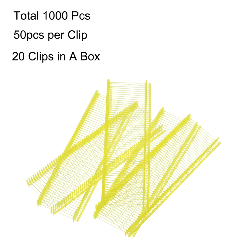1000pcs 25mm Tagging Fasteners Clothing Tag Barbs Attachments Price Tags Yellow