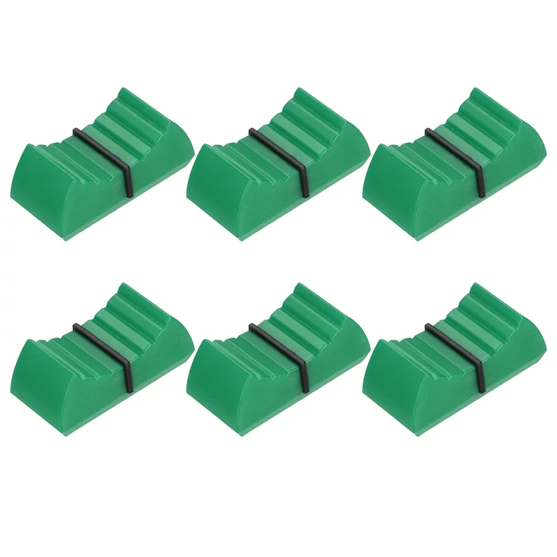 6Pcs Mixer Slider Fader Knobs Potentiometer Caps Fit Hole 4x0.9mm Green Black