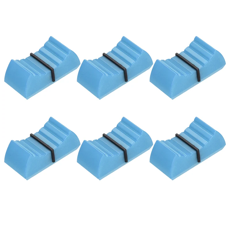 6Pcs Mixer Slider Fader Knobs Potentiometer Caps Fit Hole 8x1.2mm Blue Black