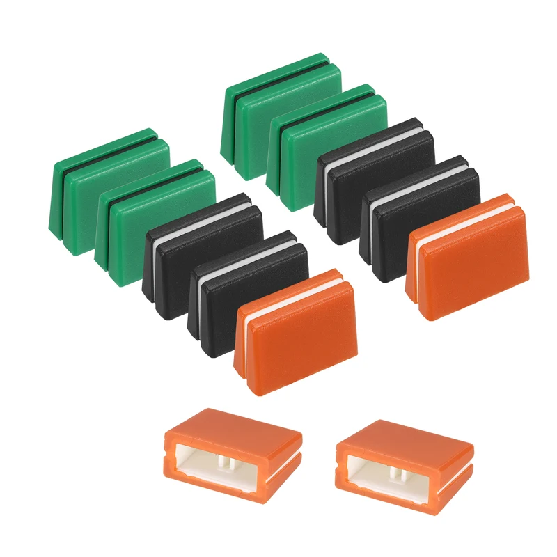 12Pcs Mixer Slider Fader Caps Universal Fader Knobs, Black/Orange