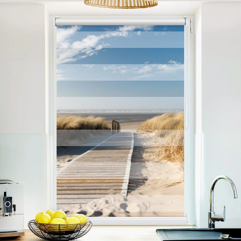 Klemmfix Doppelrollo "Langeroog Strand" | Klemm Doppelrollo