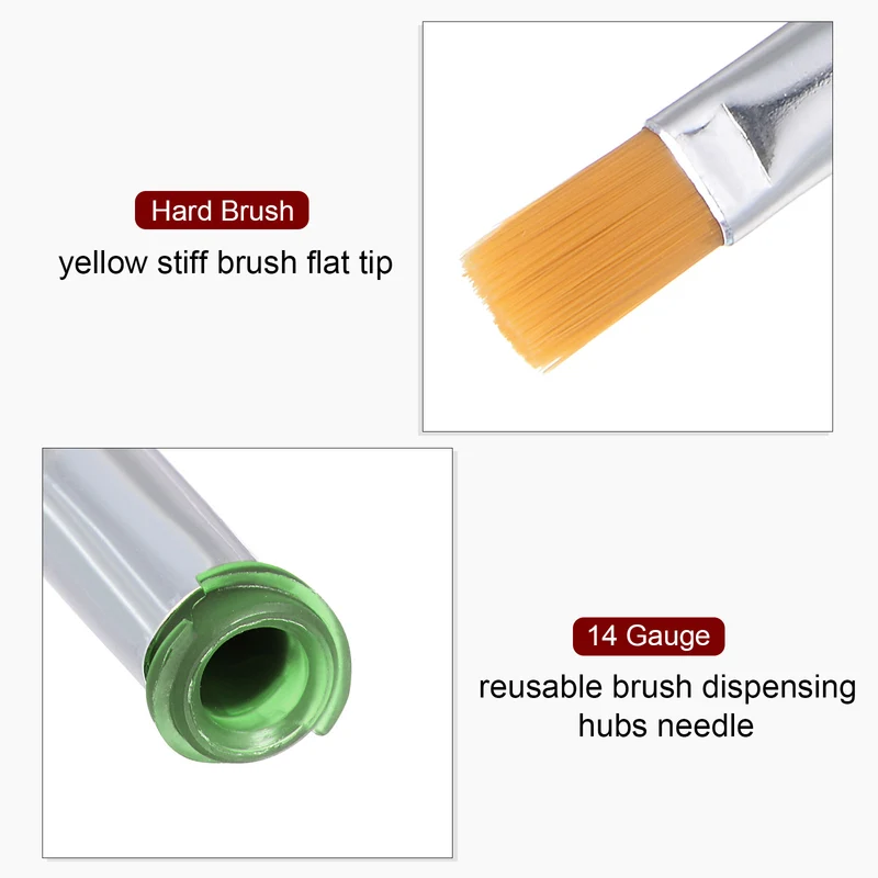 14G Brush Dispensing Tip 6mm Flat Needle Brush Tip 4.2mm ID for Dispensing Glue