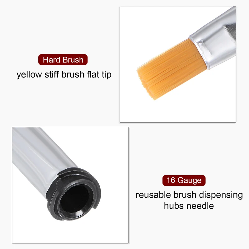 16G Brush Dispensing Tip 5mm Flat Needle Brush Tip 4.2mm ID for Dispensing Glue