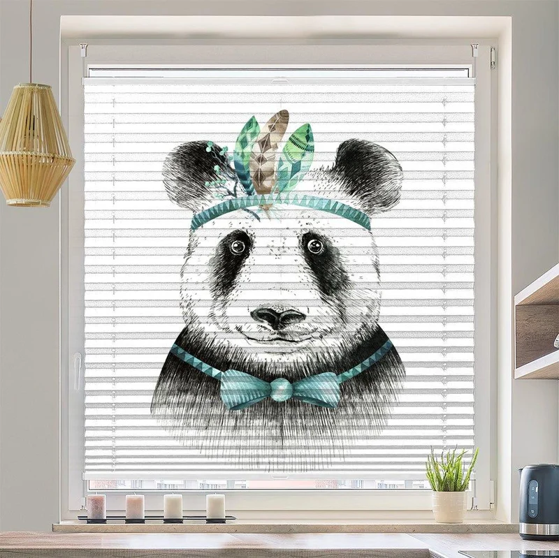 Wabenplissee Motiv "Panda Kindermotiv Gemalt"