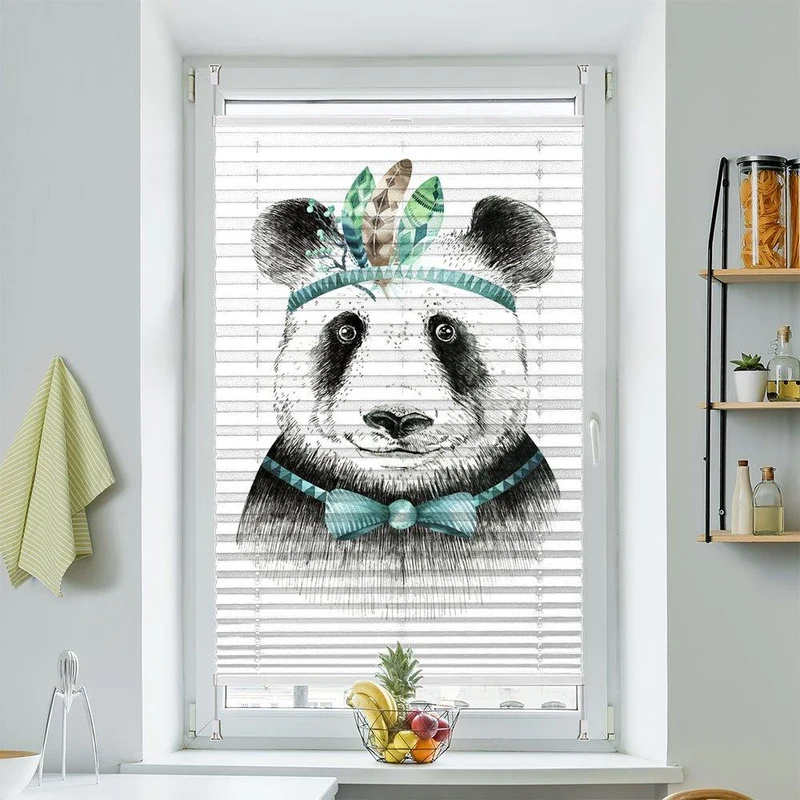 Wabenplissee Motiv "Panda Kindermotiv Gemalt"