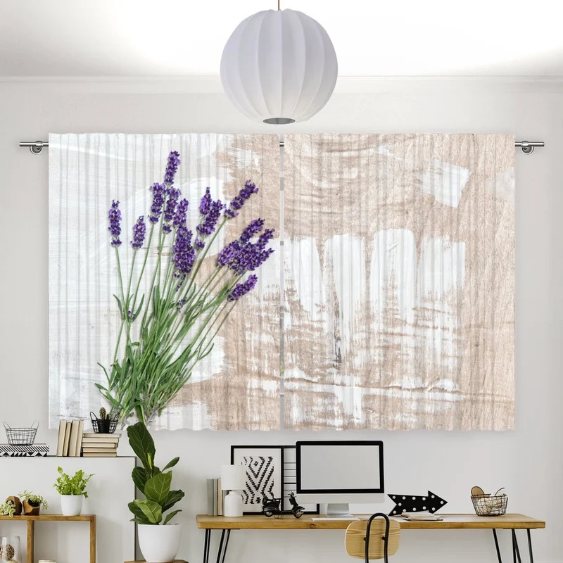 Vorhang Motiv "Lavendel shabby chic"