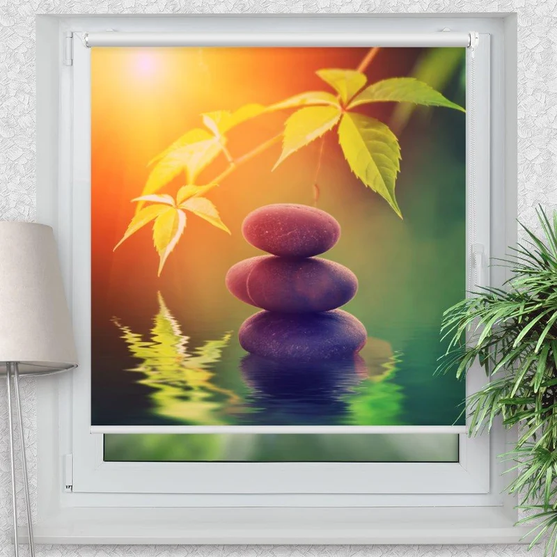 Klemmfix Rollo "Steinturm Wasser Licht" | Motiv-Klemmrollo