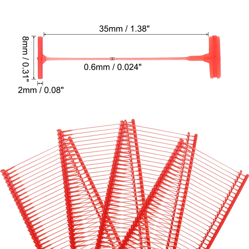5000pcs 35mm Tag Pins Tagging Barbs Fasteners Tag Attachments for Clothes Red