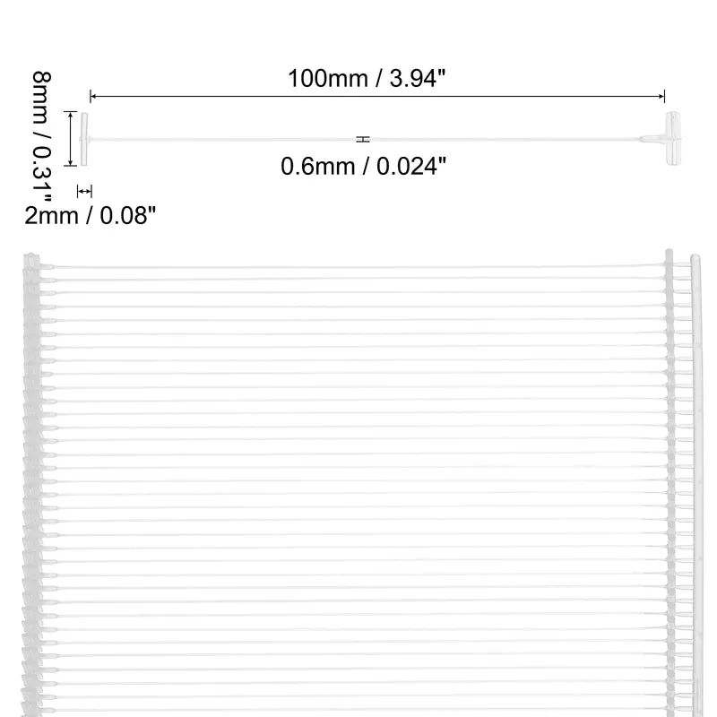 5000pcs 100mm Tag Pins Tagging Barbs Fasteners Tag Attachments for Clothes White