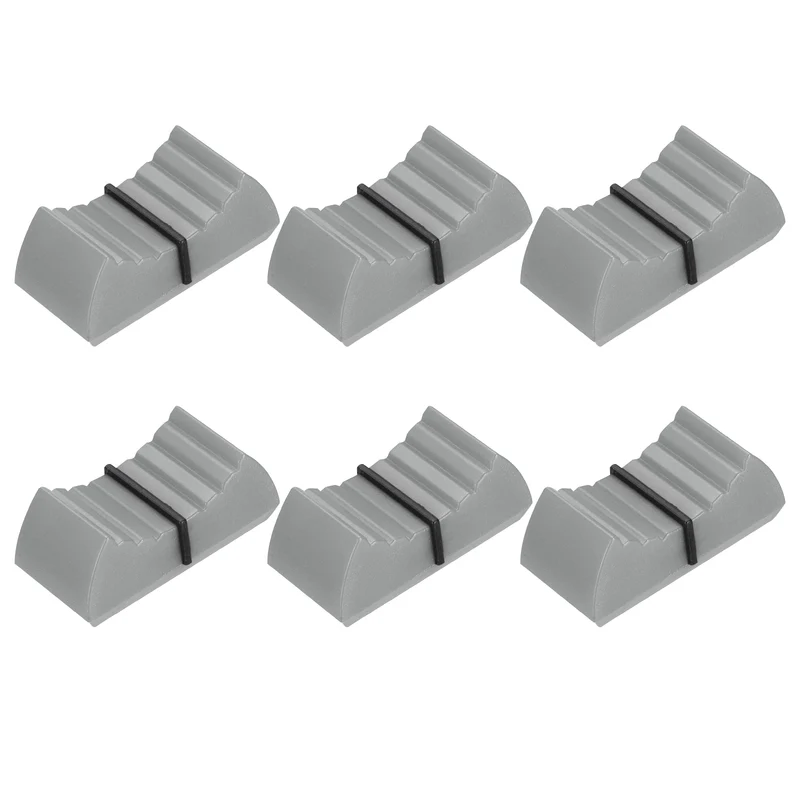6Pcs Mixer Slider Fader Knobs Potentiometer Caps Fit Hole 8x1.2mm Grey Black