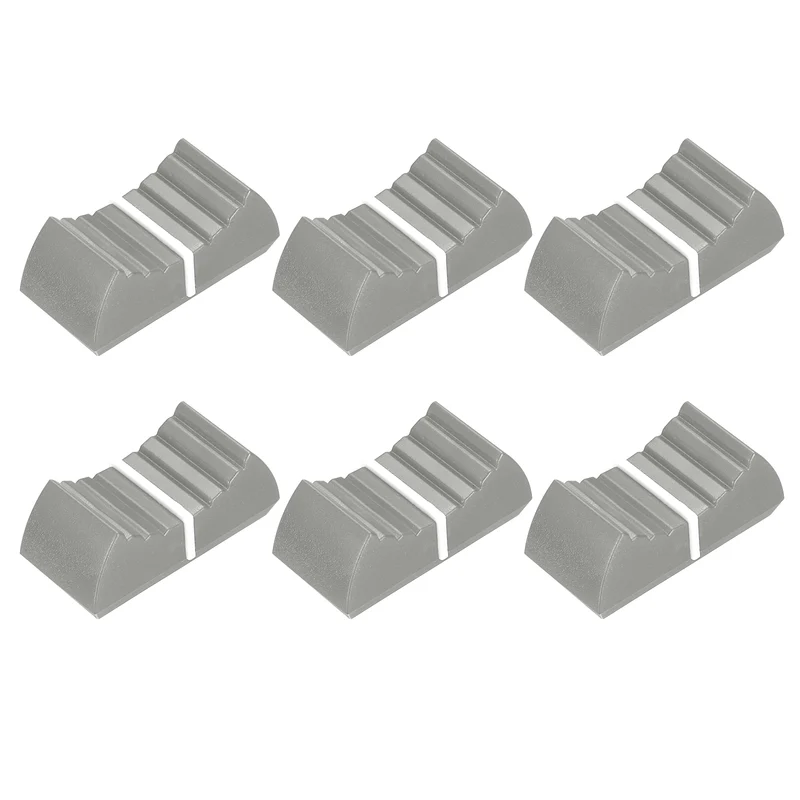 6Pcs Mixer Slider Fader Knobs Potentiometer Caps Fit Hole 4x0.9mm Grey White