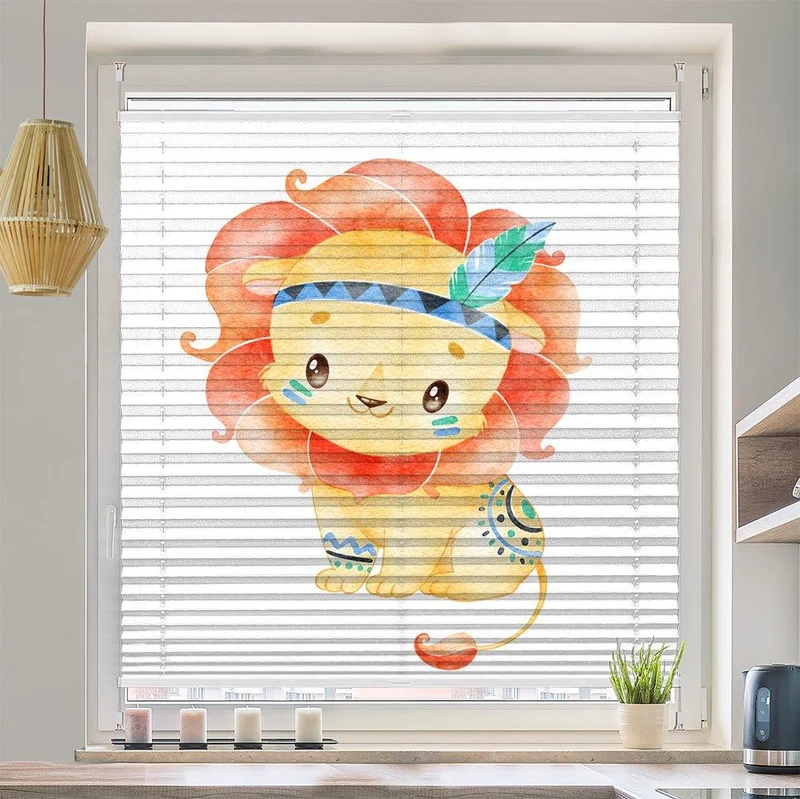 Wabenplissee Motiv "Löwe Gemalt Kindermotiv"