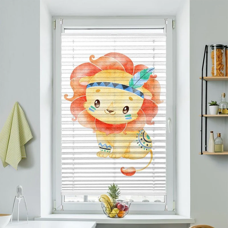 Wabenplissee Motiv "Löwe Gemalt Kindermotiv"