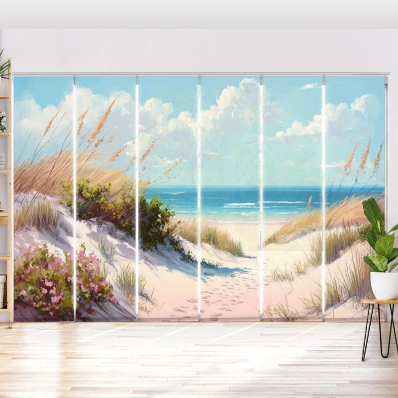 Schiebegardine Motiv "Maritim Düne Strand Aquarell"