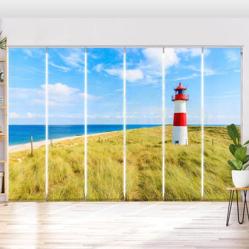 Schiebegardine Motiv "Leuchtturm Sylt Düne"