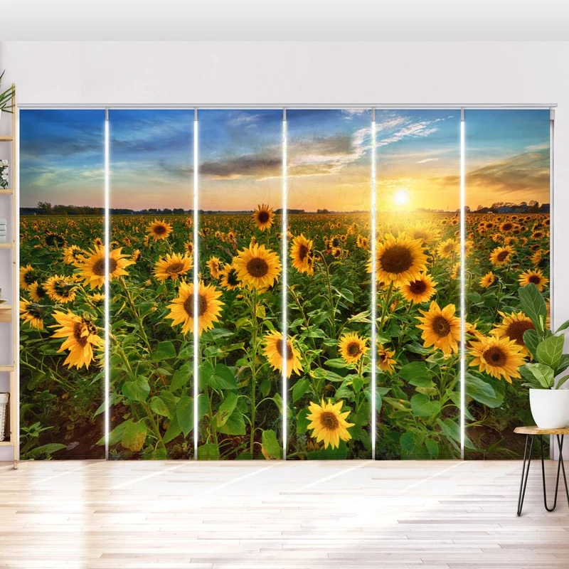 Schiebegardine Motiv "Sonnenblumen Feld Sommer"