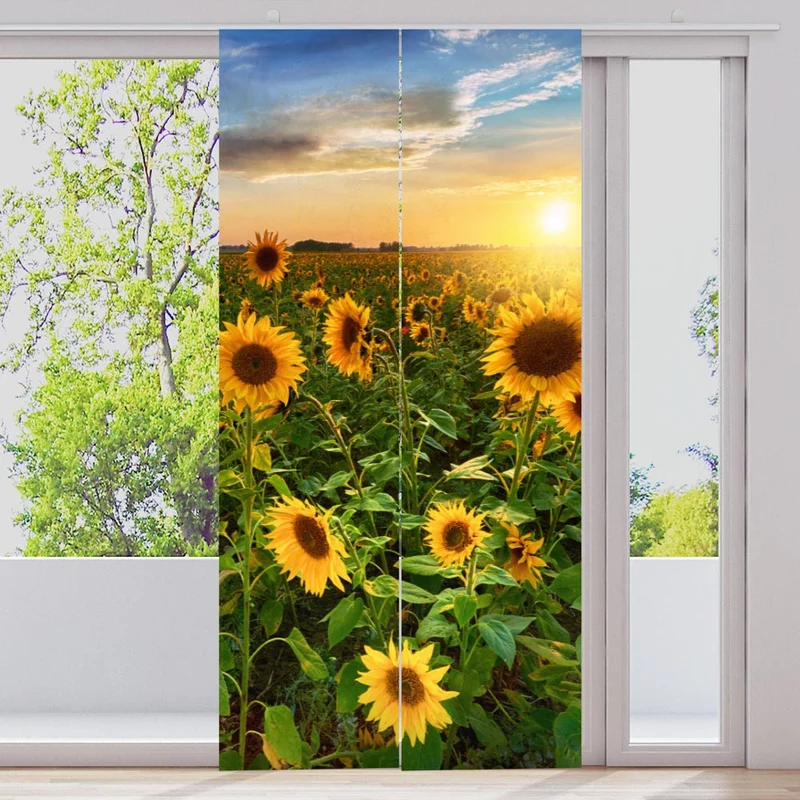 Schiebegardine Motiv "Sonnenblumen Feld Sommer"