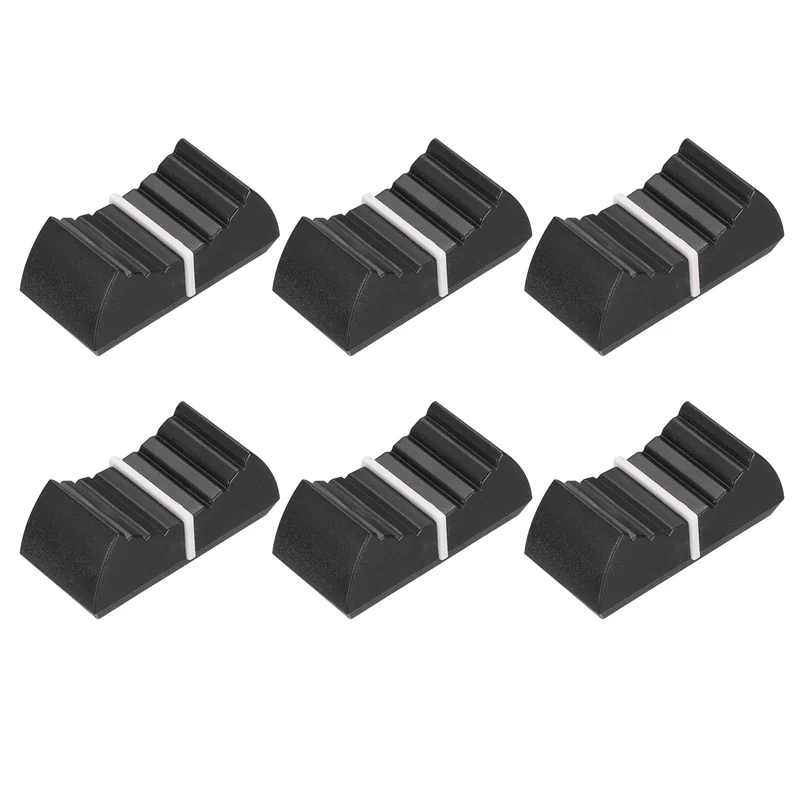 6Pcs Mixer Slider Fader Knobs Potentiometer Caps Fit Hole 4x0.9mm Black White