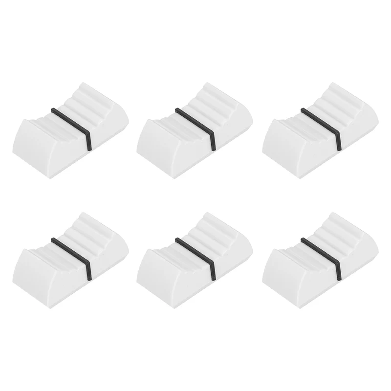6Pcs Mixer Slider Fader Knobs Potentiometer Cap Fit Hole 4x0.9mm White Black