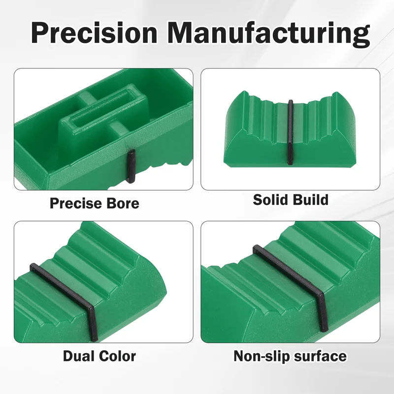 12Pcs Mixer Slider Fader Knobs Potentiometer Caps Fit Hole 4x0.9mm Green Black