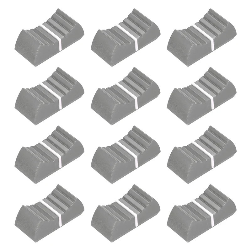 12Pcs Mixer Slider Fader Knobs Potentiometer Caps Fit Hole 8x1.2mm Grey White