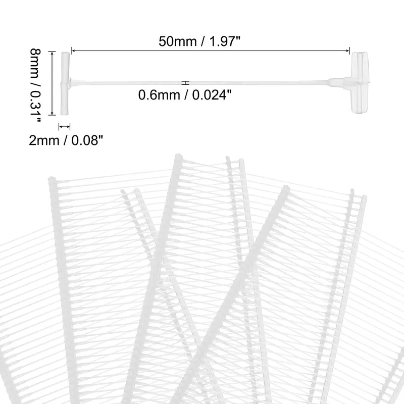 3000pcs 50mm Tag Pins Tagging Barbs Fasteners Tag Attachments for Clothes White