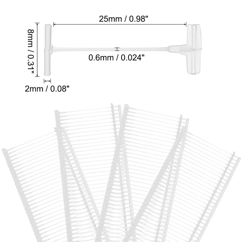 3000pcs 25mm Tag Pins Tagging Barbs Fasteners Tag Attachments for Clothes White