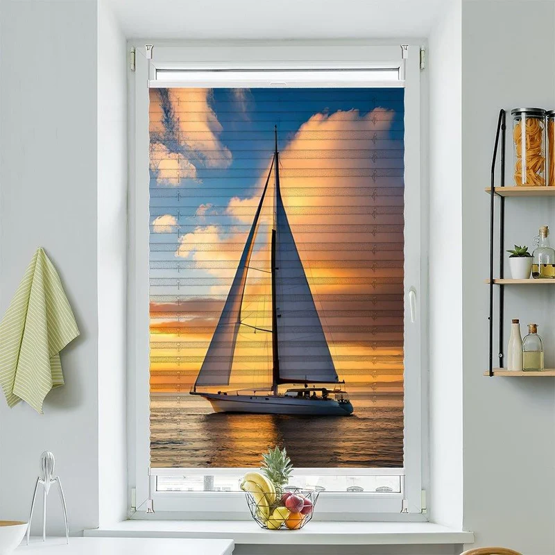 Plissee Motiv "Sommer Segelboot"