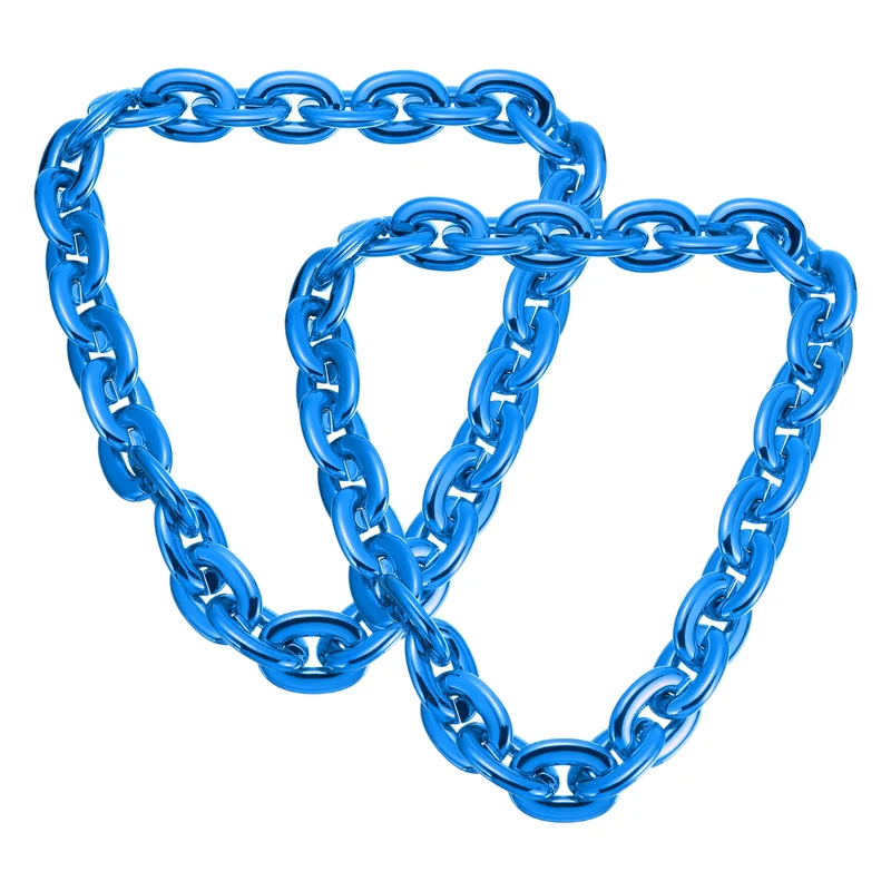 Plastic Hip Hop Chain Necklace 2Pcs 100cm 39" Men's Chunky Chain Blue