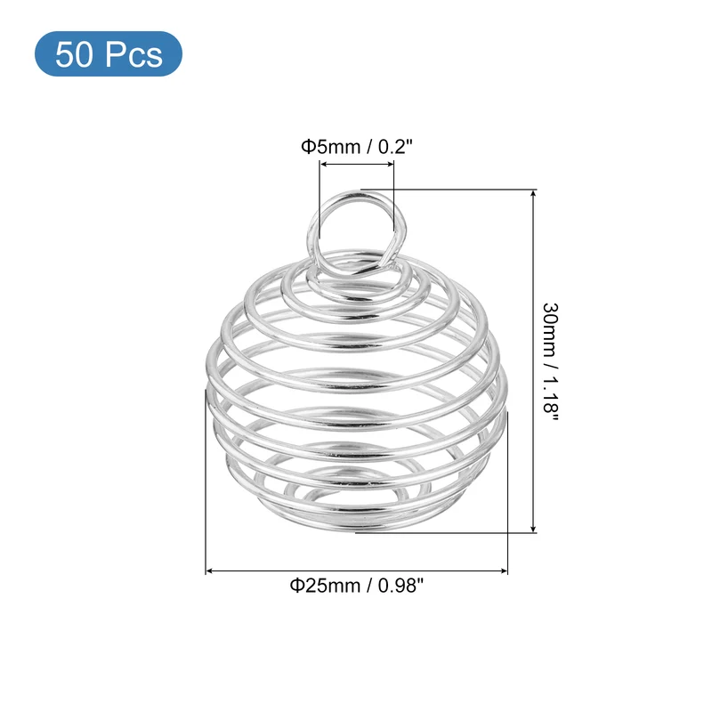 Spiral Bead Cages Pendant, 30x25mm Stone Holder Necklace Hollow Cage Pendant