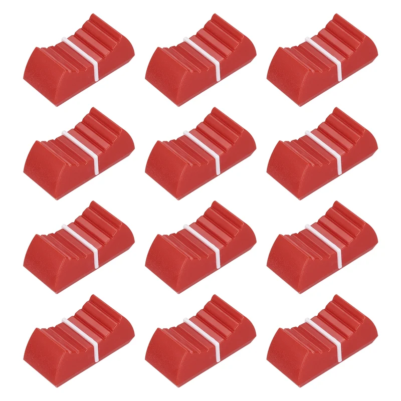 12Pcs Mixer Slider Fader Knobs Potentiometer Caps Fit Hole 8x1.2mm Red White