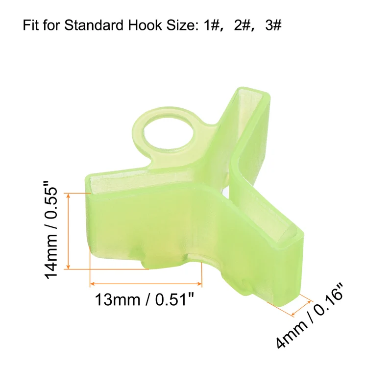 100Pcs Fishing Hook Bonnets Plastic Treble Hook Covers Fit for 1，2，3 Yellow