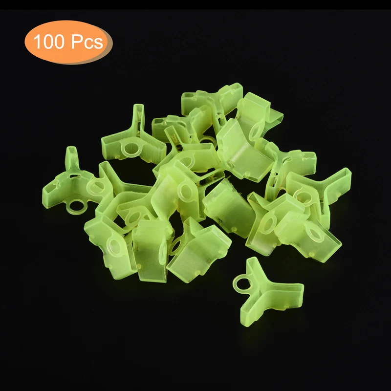100Pcs Fishing Hook Bonnets Plastic Treble Hook Covers Fit for 1，2，3 Yellow