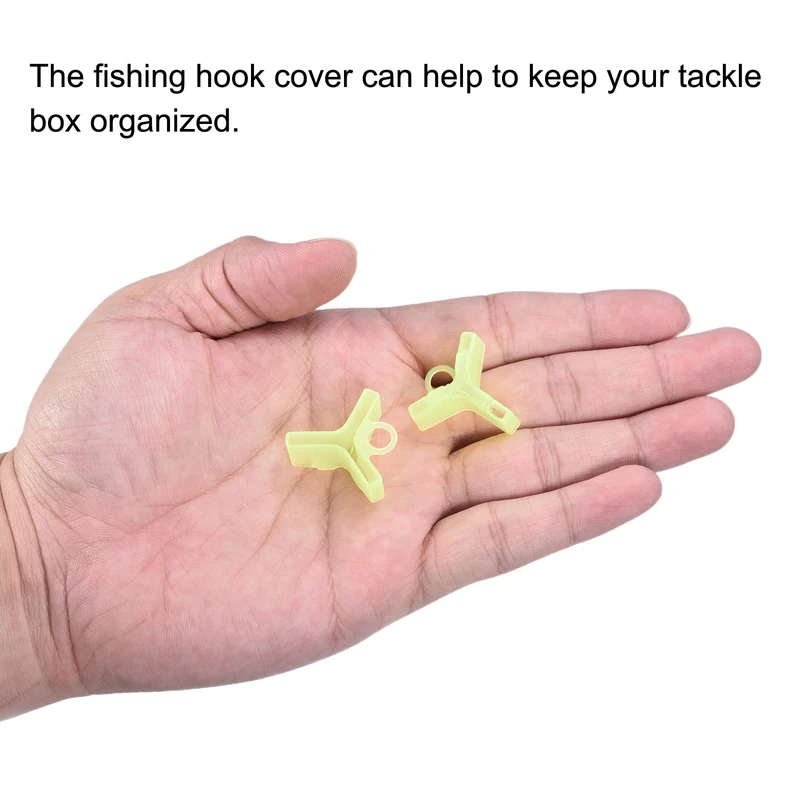 100Pcs Fishing Hook Bonnets Plastic Treble Hook Covers Fit for 1，2，3 Yellow