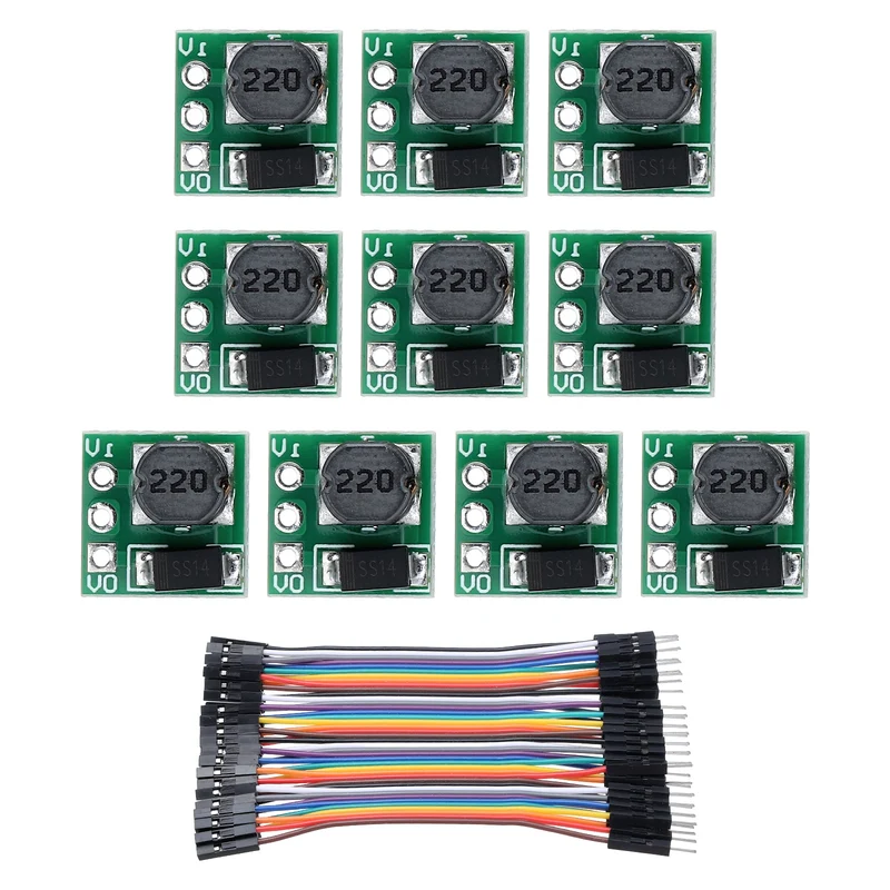 Step Up Module 0.9-5V to 5V with 10cm 40P Lines 10Pcs