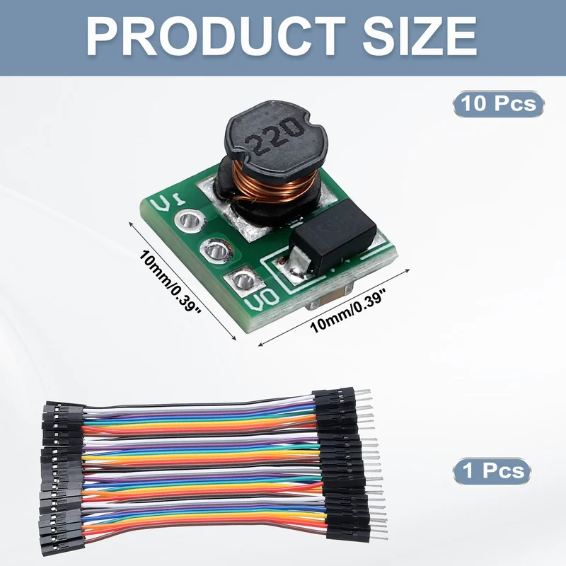 Step Up Module 0.9-5V to 5V with 10cm 40P Lines 10Pcs