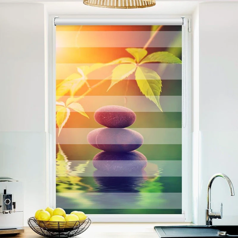 Klemmfix Doppelrollo "Stein Wasser Licht" | Klemm Doppelrollo