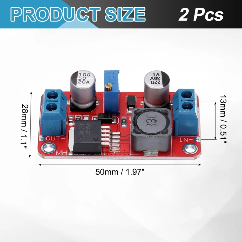 2Pcs XL6019 3-35V to 5-40V 3A Boost Converter Voltage Regulator Adjustable