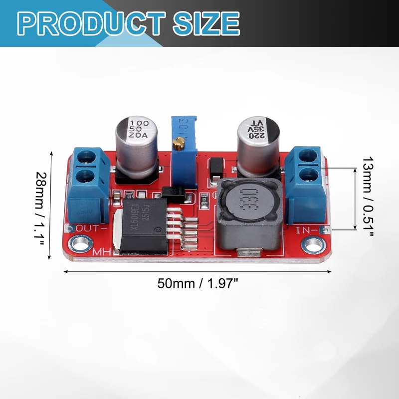 XL6019 3-35V to 5-40V 3A Boost Converter Voltage Regulator Adjustable