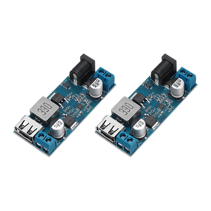 2Pcs XY-3606 9-36V to 5.2V 6A Step Down Power Module, Blue