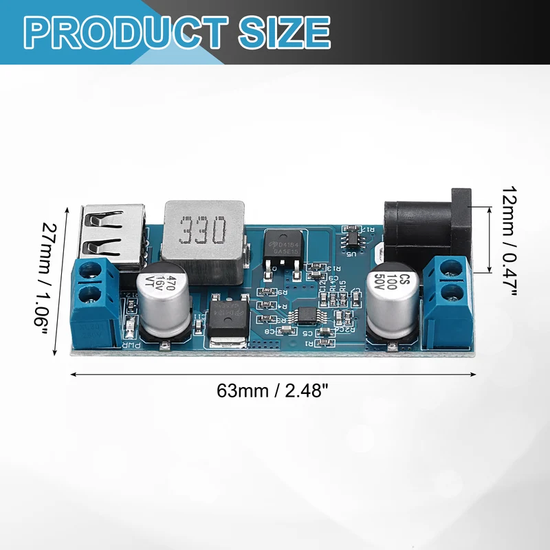 XY-3606 9-36V to 5.2V 6A Step Down Power Module, Blue